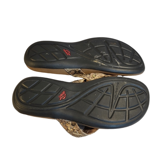 Abeo Sunrise Off White Faux Snake Skin Print Flip Flops Women's Size 10 - Picture 11 of 12